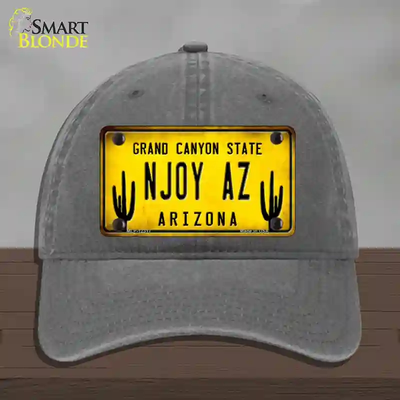 HAT08-MLP-12317 Arizona NJOY AZ Novelty License Plate Hat, Unconstructed Cotton - Charcoal