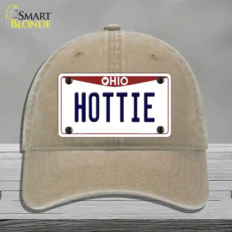 HAT09-MLP-10077 Hottie Ohio Novelty License Plate Hat, Unconstructed Cotton - Khaki