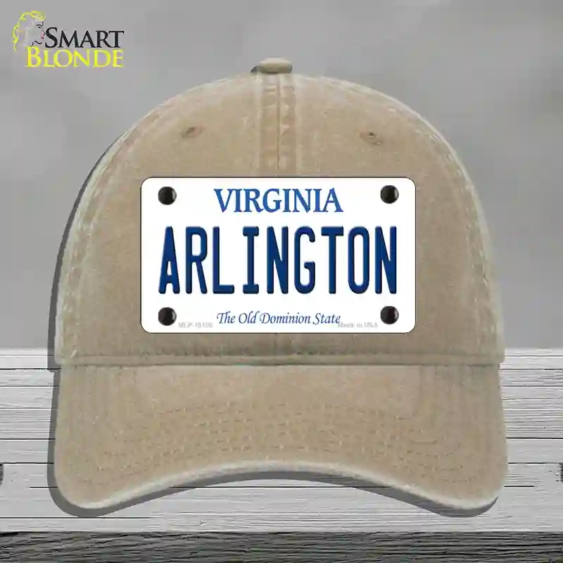 HAT09-MLP-10108 Arlington Virginia Novelty License Plate Hat, Unconstructed Cotton - Khaki