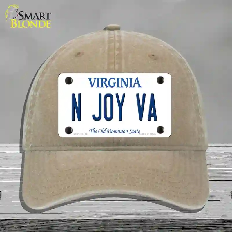 HAT09-MLP-10115 N Joy VA Virginia Novelty License Plate Hat, Unconstructed Cotton - Khaki