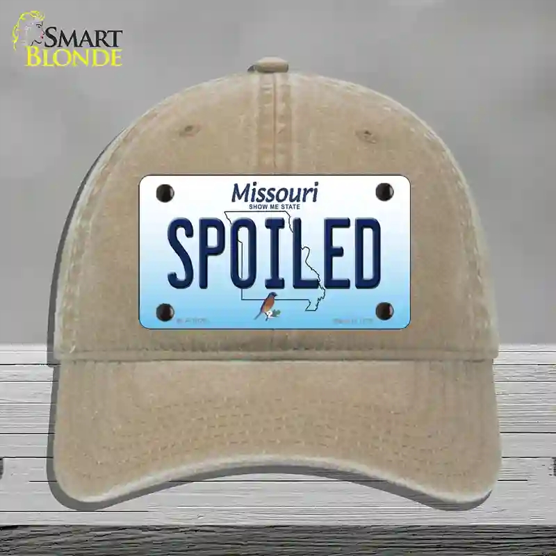 HAT09-MLP-10261 Spoiled Missouri Novelty License Plate Hat, Unconstructed Cotton - Khaki