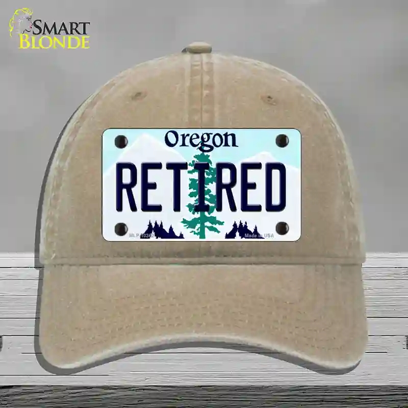 HAT09-MLP-10362 Retired Oregon Novelty License Plate Hat, Unconstructed Cotton - Khaki
