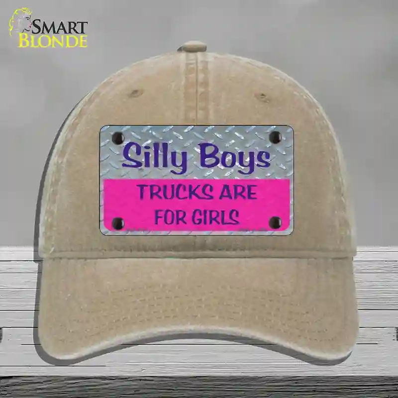 HAT09-MLP-1134 Silly Boys Novelty License Plate Hat, Unconstructed Cotton - Khaki