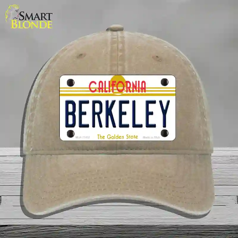 HAT09-MLP-11432 Berkeley California Novelty License Plate Hat, Unconstructed Cotton - Khaki