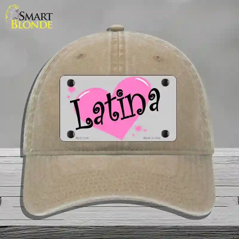 HAT09-MLP-1144 Latina Novelty License Plate Hat, Unconstructed Cotton - Khaki