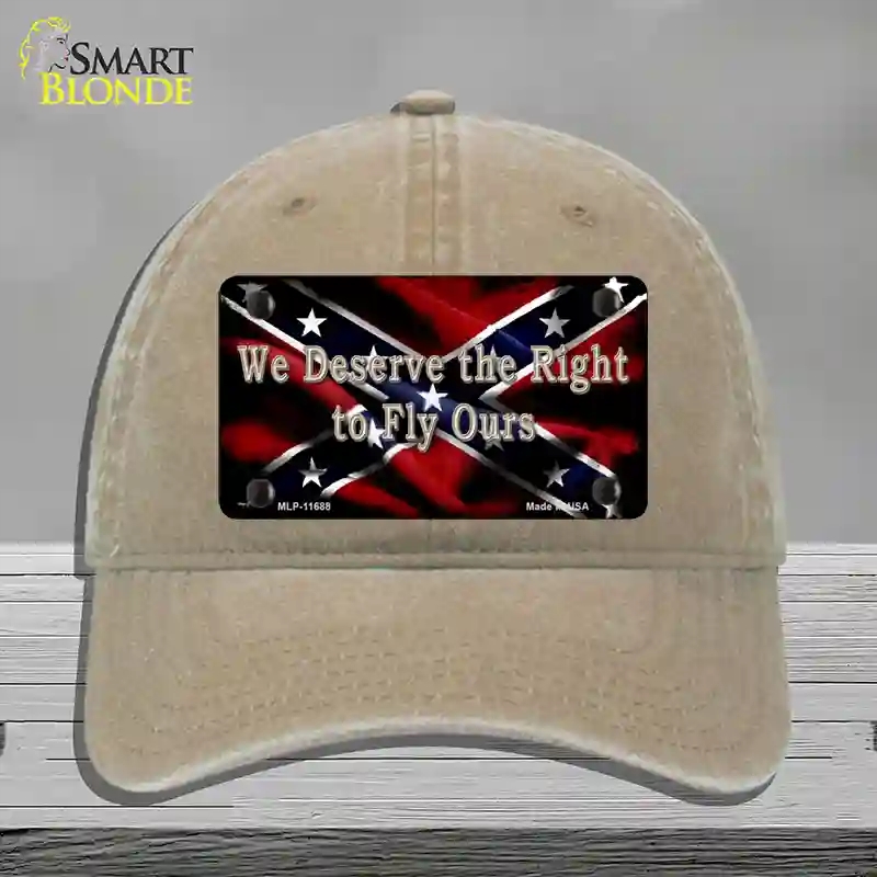 HAT09-MLP-11688 We Deserve the Right Novelty License Plate Hat, Unconstructed Cotton - Khaki