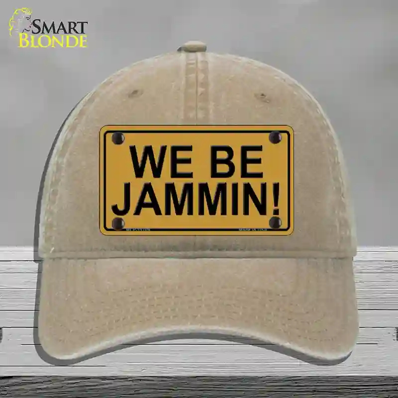 HAT09-MLP-11709 We Be Jamming Novelty License Plate Hat, Unconstructed Cotton - Khaki
