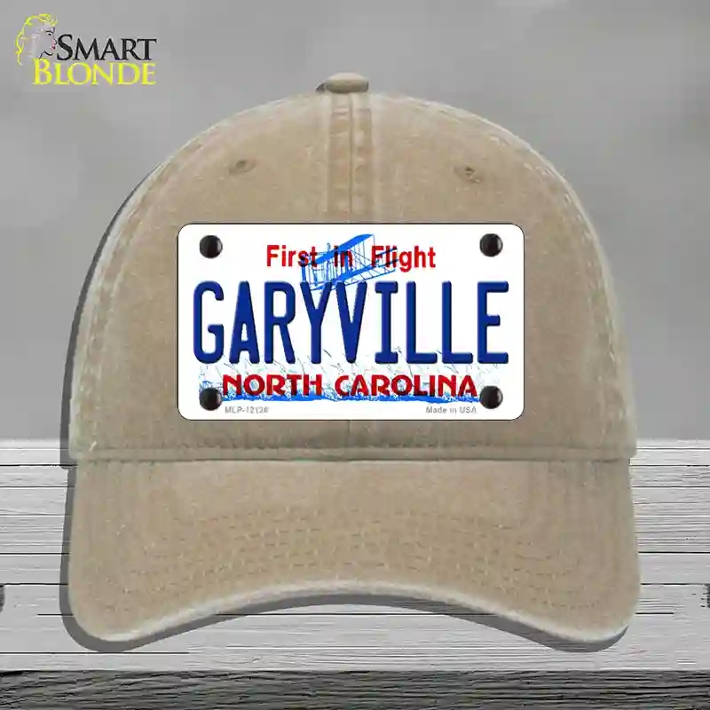 HAT09-MLP-12126 Garyville North Carolina State Novelty License Plate Hat, Unconstructed Cotton - Khaki