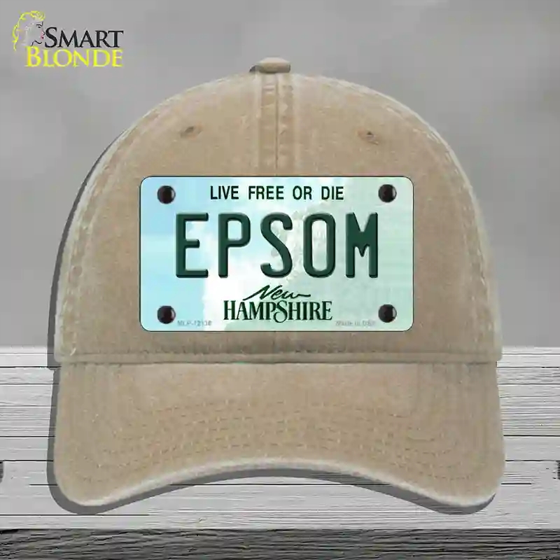 HAT09-MLP-12136 Epsom   Hampshire Novelty License Plate Hat, Unconstructed Cotton - Khaki