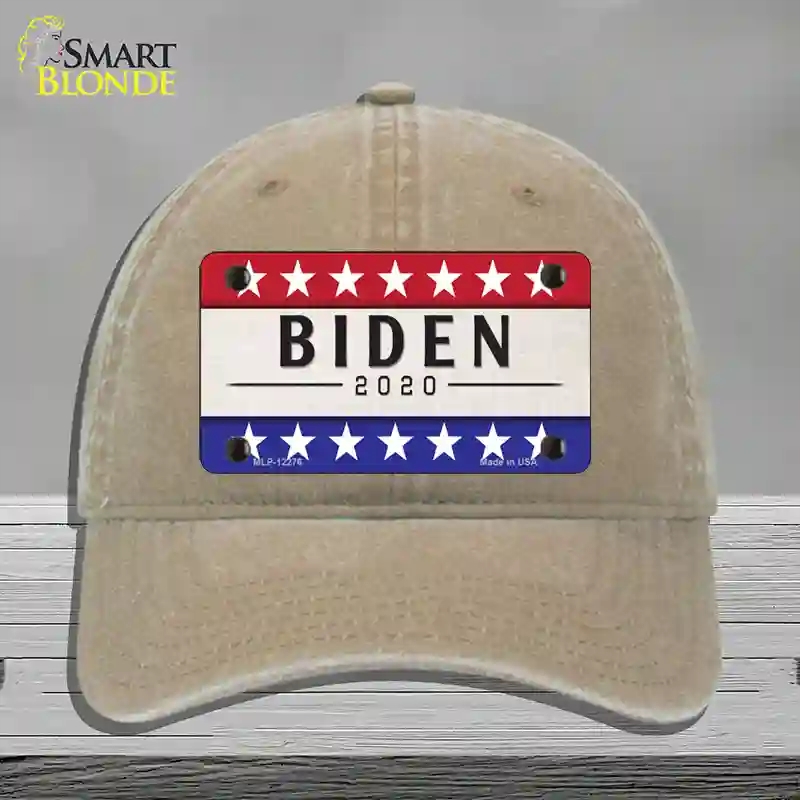 HAT09-MLP-12276 Joe Biden 2020 Novelty License Plate Hat, Unconstructed Cotton - Khaki