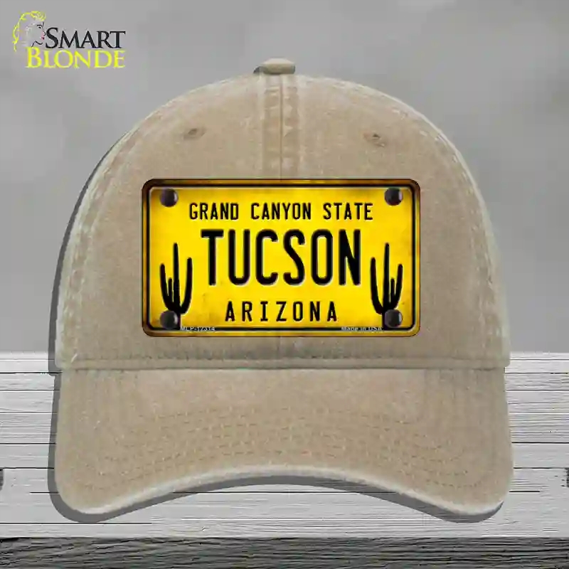 HAT09-MLP-12314 Arizona Tucson Novelty License Plate Hat, Unconstructed Cotton - Khaki