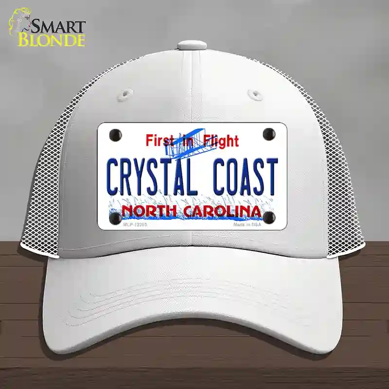 HAT19-MLP-12303 North Carolina Crystal Coast Novelty License Plate Hat, Mesh - White