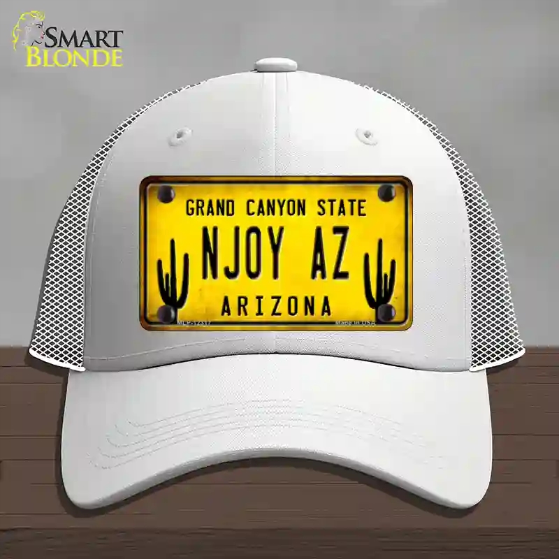 HAT19-MLP-12317 Arizona NJOY AZ Novelty License Plate Hat, Mesh - White
