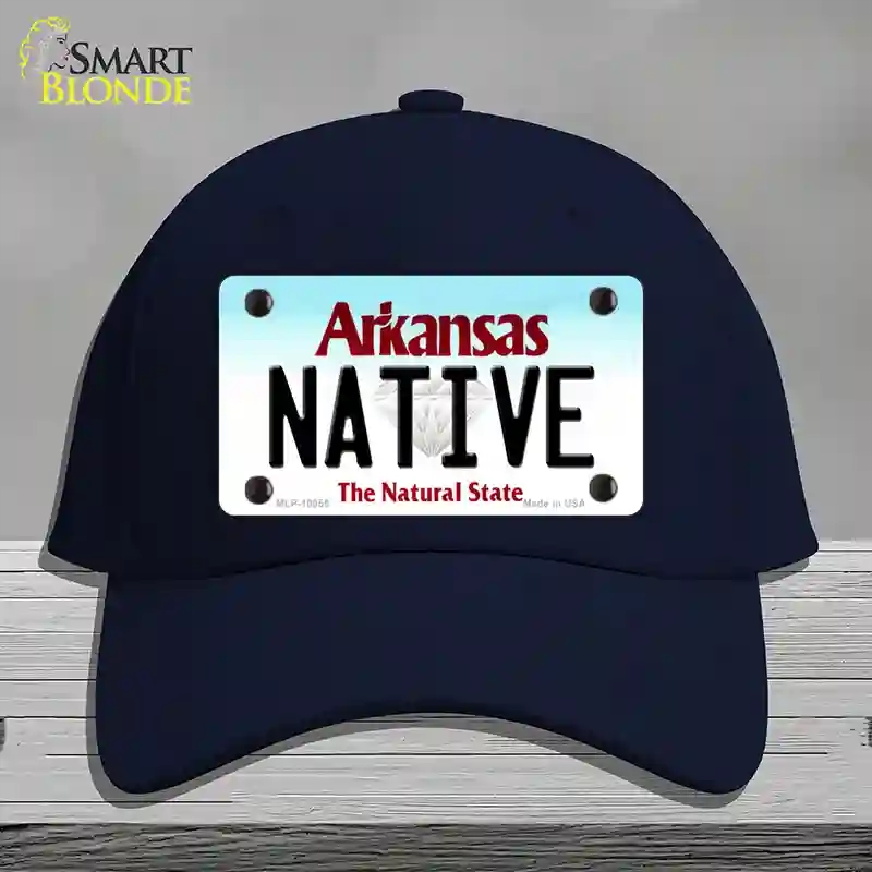 HAT20-MLP-10055 Native Arkansas Novelty License Plate Hat, Cotton - Navy
