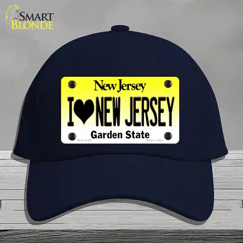 HAT20-MLP-10156 I Love   Jersey Novelty License Plate Hat, Cotton - Navy