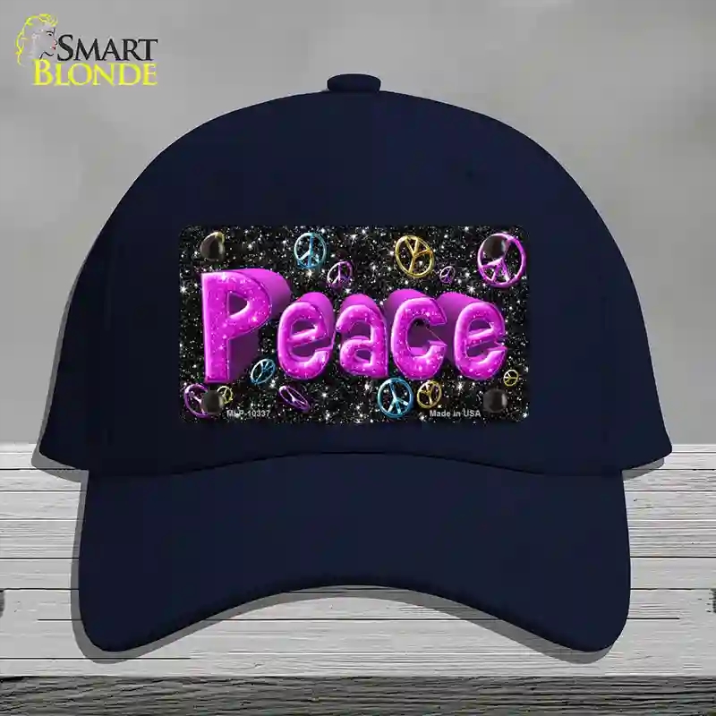 HAT20-MLP-10337 Peace Novelty License Plate Hat, Cotton - Navy