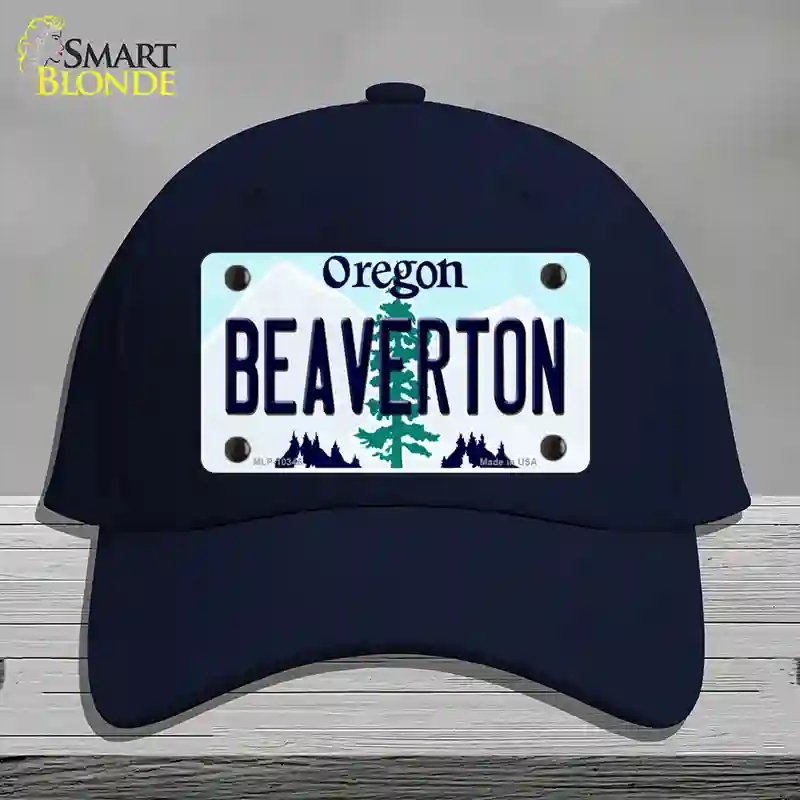 HAT20-MLP-10346 Beaverton Oregon Novelty License Plate Hat, Cotton - Navy