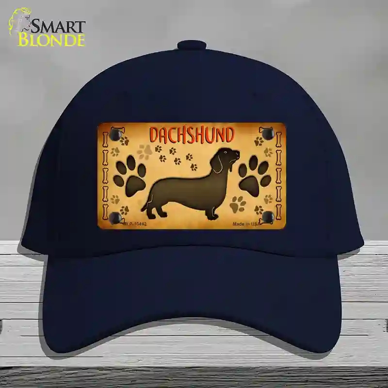 HAT20-MLP-10442 Dachshund Novelty License Plate Hat, Cotton - Navy
