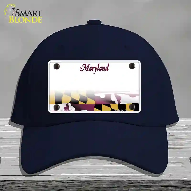 HAT20-MLP-10460 Maryland State Blank Novelty License Plate Hat, Cotton - Navy
