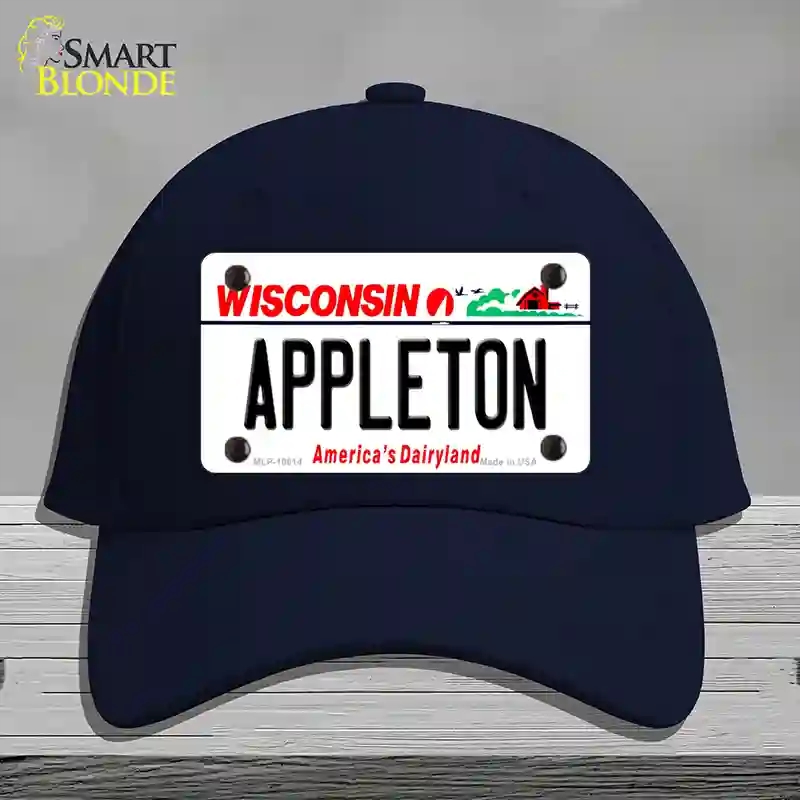 HAT20-MLP-10614 Appleton Wisconsin Novelty License Plate Hat, Cotton - Navy
