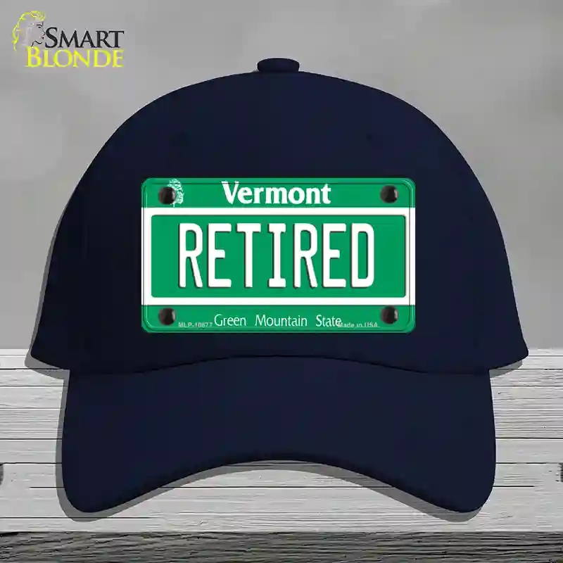 HAT20-MLP-10677 Retired Vermont Novelty License Plate Hat, Cotton - Navy