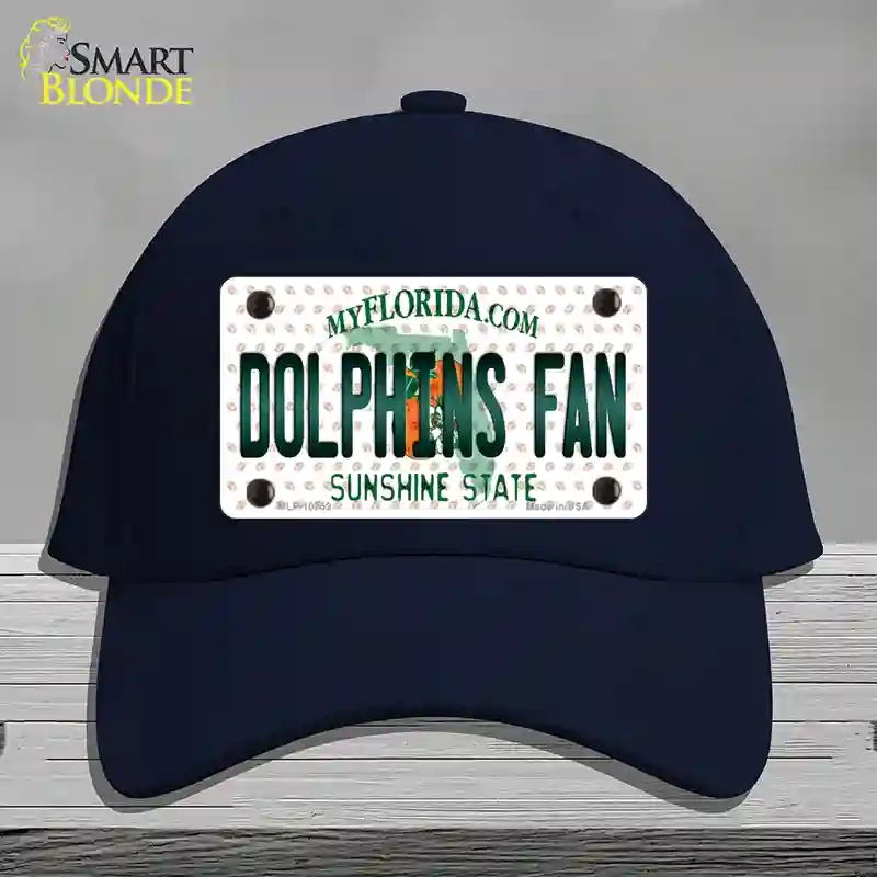 HAT20-MLP-10759 Dolphins Fan Florida Novelty License Plate Hat, Cotton - Navy