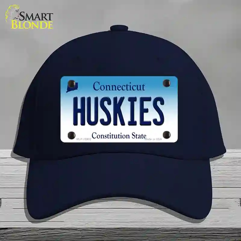 HAT20-MLP-10902 Huskies Connecticut Novelty License Plate Hat, Cotton - Navy