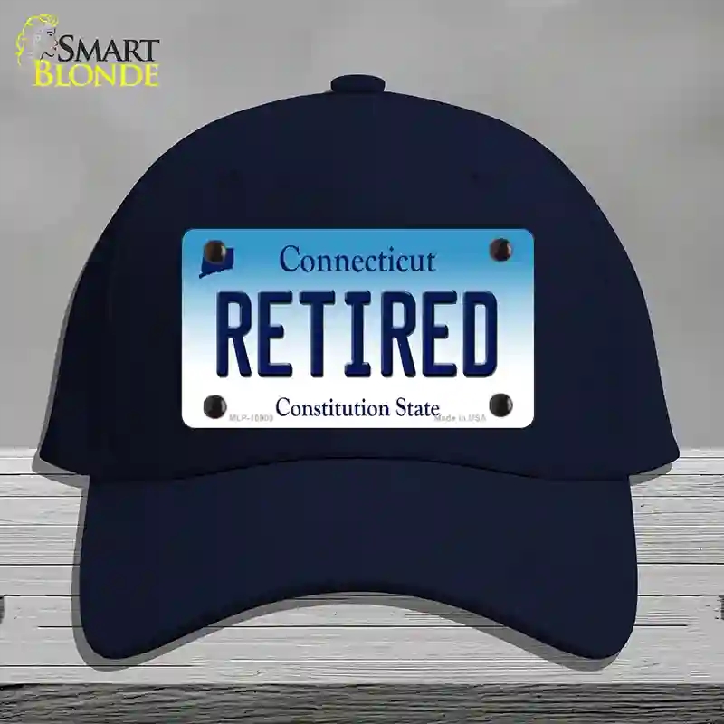 HAT20-MLP-10909 Retired Connecticut Novelty License Plate Hat, Cotton - Navy