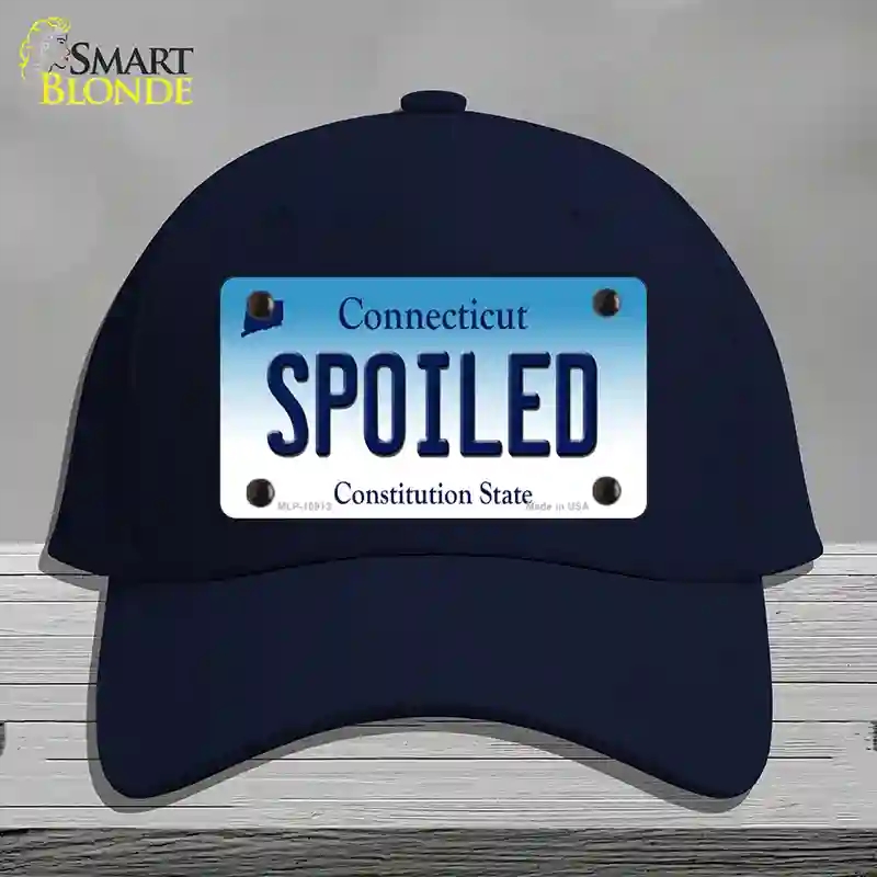 HAT20-MLP-10913 Spoiled Connecticut Novelty License Plate Hat, Cotton - Navy