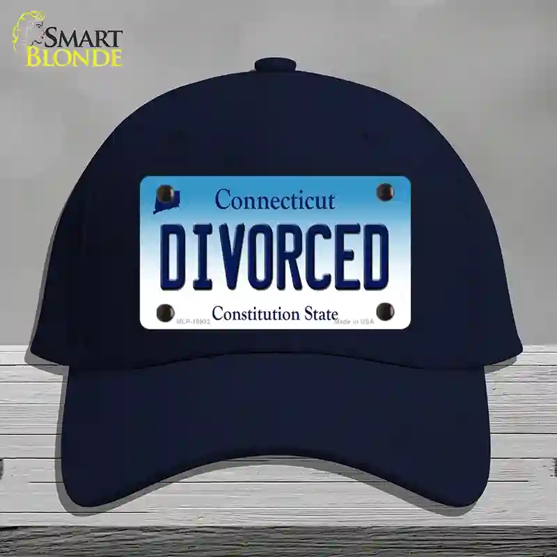 HAT20-MLP-10933 Divorced Connecticut Novelty License Plate Hat, Cotton - Navy
