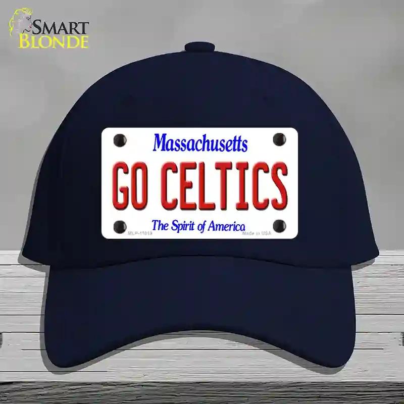 HAT20-MLP-11019 Go Celtics Massachusetts Novelty License Plate Hat, Cotton - Navy