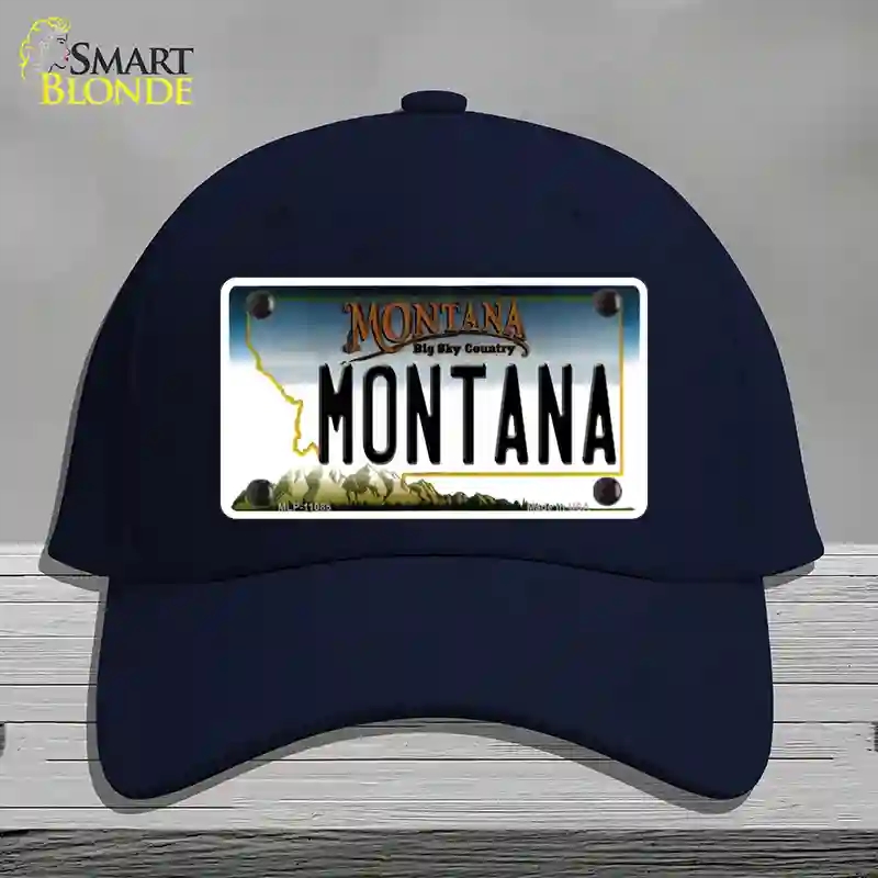 HAT20-MLP-11085 Montana State Novelty License Plate Hat, Cotton - Navy
