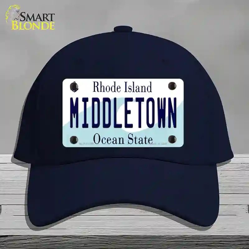 HAT20-MLP-11196 Middletown Rhode Island State Novelty License Plate Hat, Cotton - Navy