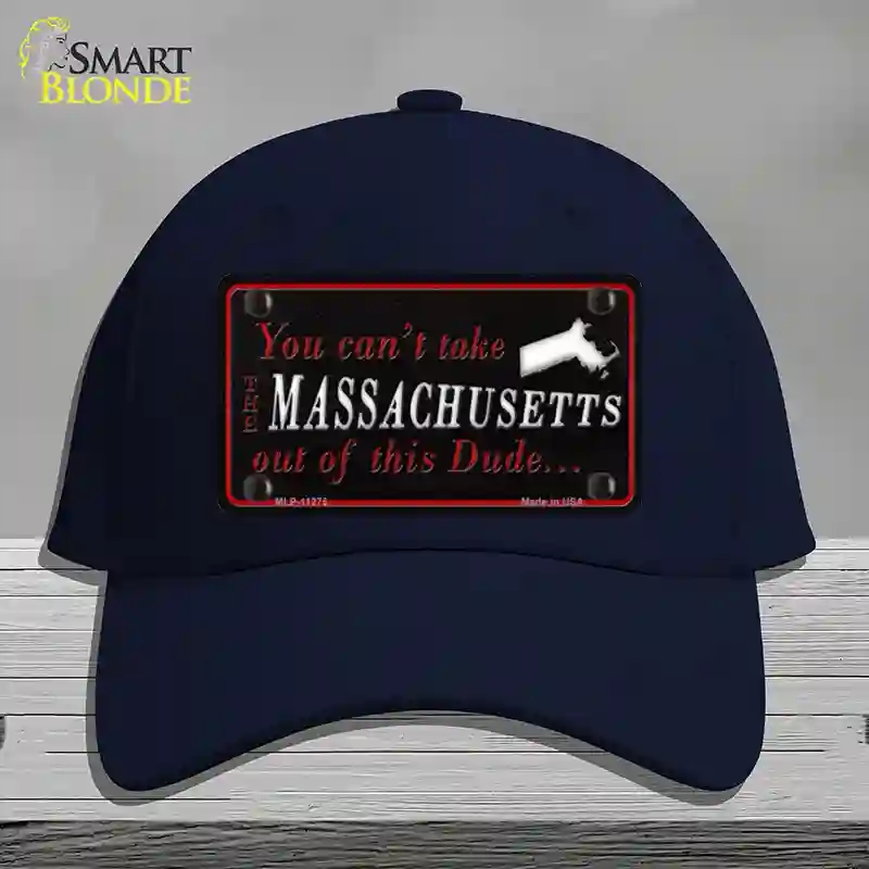 HAT20-MLP-11275 Massachusetts Dude Novelty License Plate Hat, Cotton - Navy