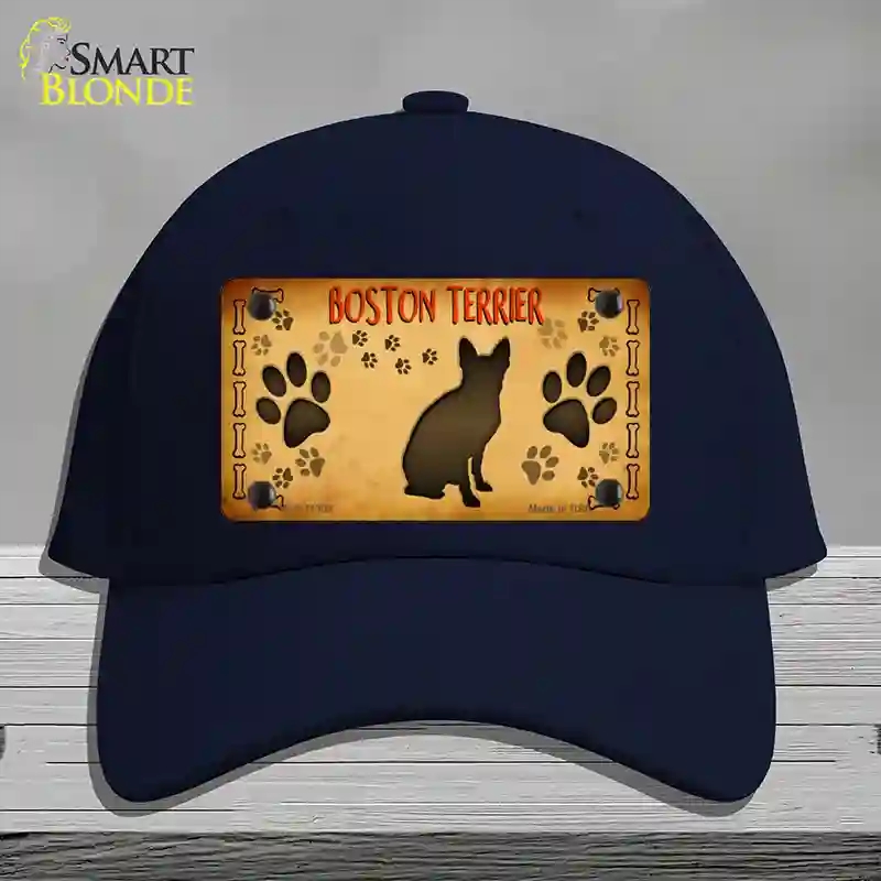 HAT20-MLP-11305 Boston Terrier Novelty License Plate Hat, Cotton - Navy