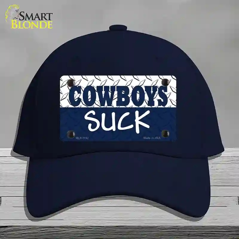 HAT20-MLP-1132 Cowboys Suck Novelty License Plate Hat, Cotton - Navy
