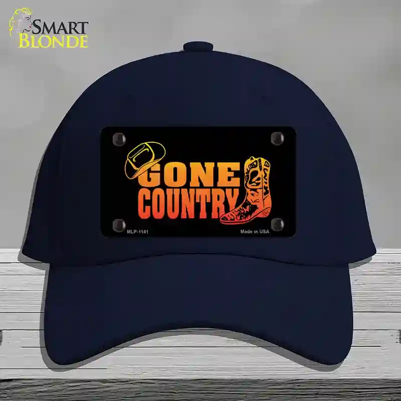 HAT20-MLP-1141 Gone Country Novelty License Plate Hat, Cotton - Navy