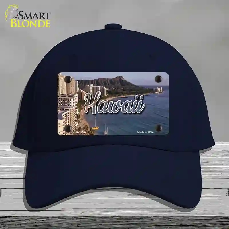 HAT20-MLP-11594 Hawaii Beach State Novelty License Plate Hat, Cotton - Navy