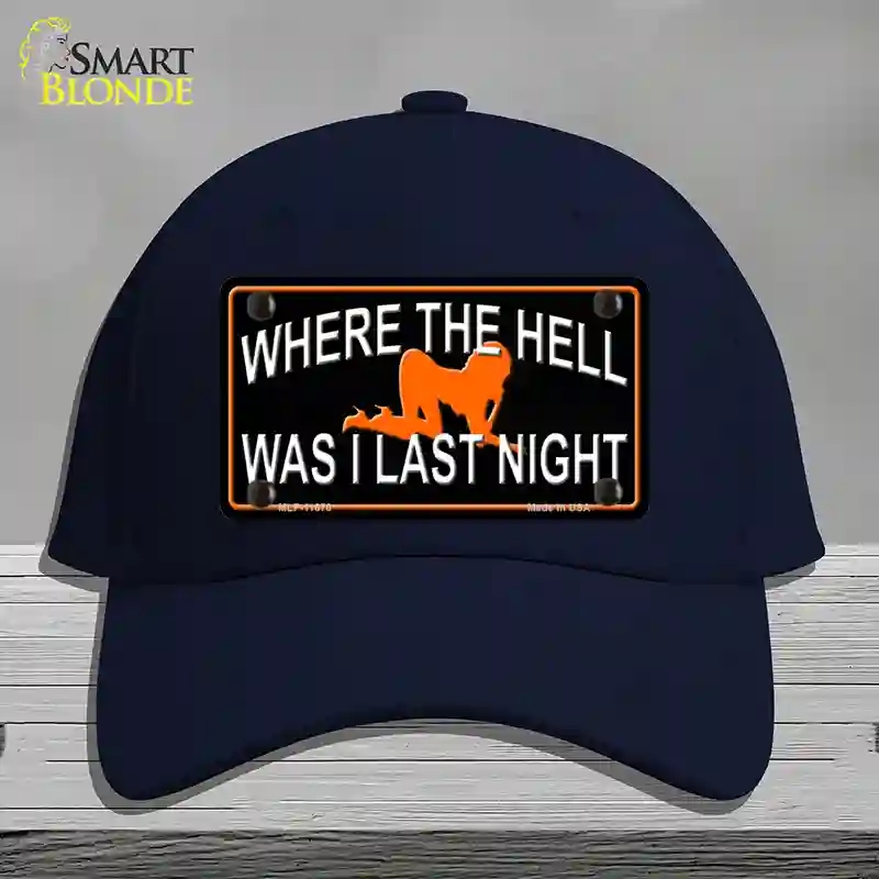 HAT20-MLP-11670 Where the Hell Novelty License Plate Hat, Cotton - Navy