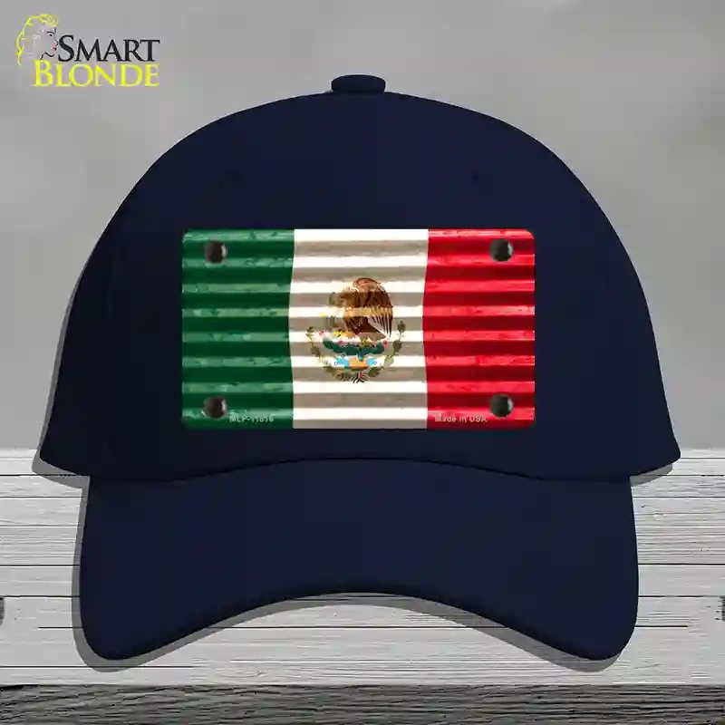 HAT20-MLP-11816 Mexico Flag Novelty License Plate Hat, Cotton - Navy
