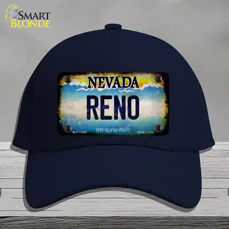 HAT20-MLP-12068 Nevada Reno Novelty License Plate Hat, Cotton - Navy