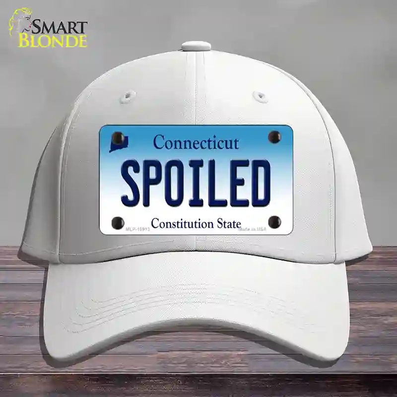 HAT21-MLP-10913 Spoiled Connecticut Novelty License Plate Hat, Cotton - White