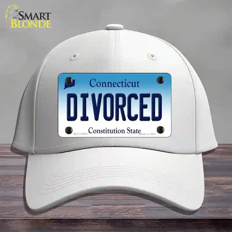 HAT21-MLP-10933 Divorced Connecticut Novelty License Plate Hat, Cotton - White