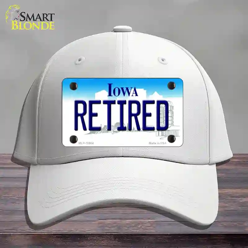 HAT21-MLP-10954 Retired Iowa Novelty License Plate Hat, Cotton - White