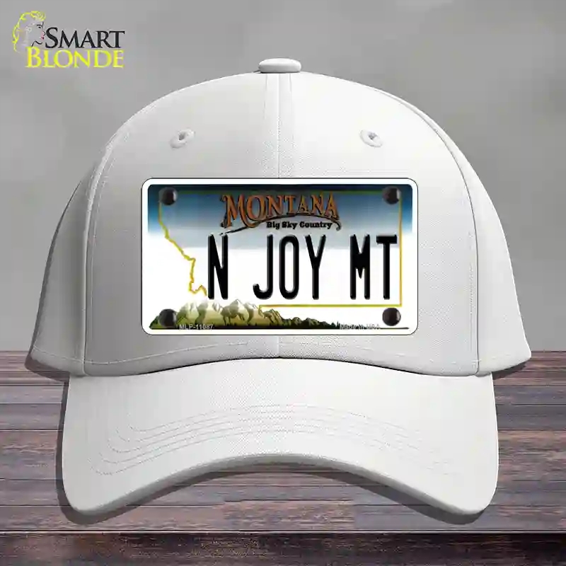 HAT21-MLP-11087 N Joy MT Montana State Novelty License Plate Hat, Cotton - White
