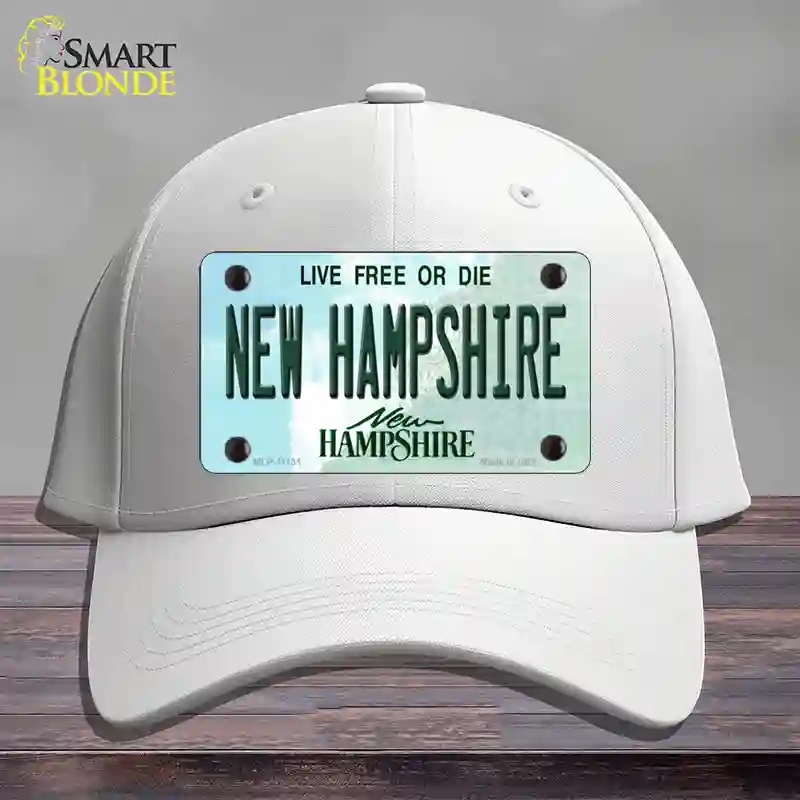 HAT21-MLP-11131   Hampshire State Novelty License Plate Hat, Cotton - White