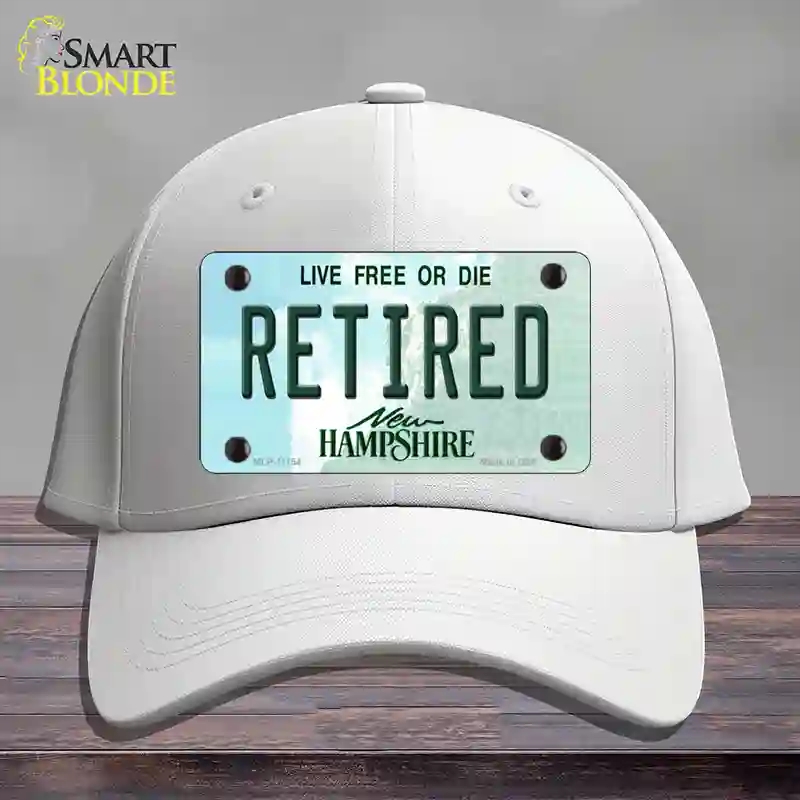 HAT21-MLP-11154 Retired   Hampshire State Novelty License Plate Hat, Cotton - White