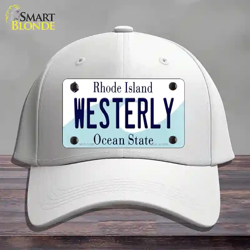 HAT21-MLP-11188 Westerly Rhode Island State Novelty License Plate Hat, Cotton - White