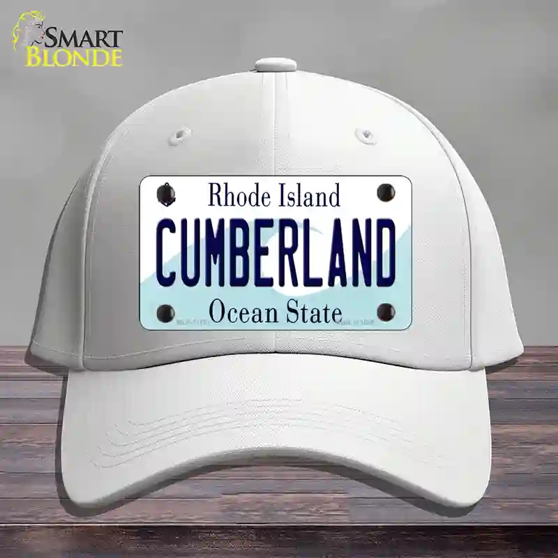 HAT21-MLP-11191 Cumberland Rhode Island State Novelty License Plate Hat, Cotton - White
