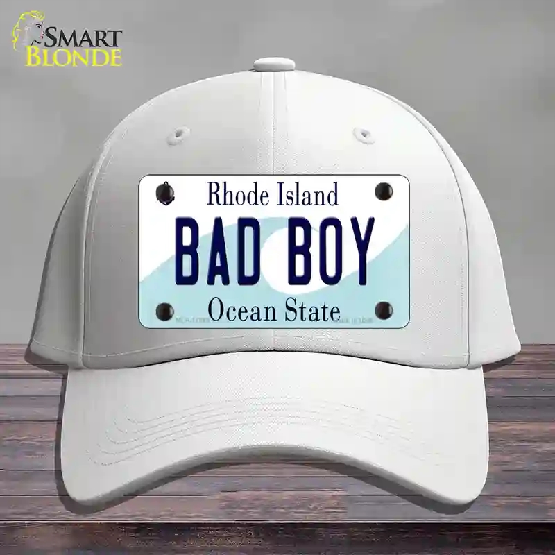 HAT21-MLP-11219 Bad Boy Rhode Island State Novelty License Plate Hat, Cotton - White
